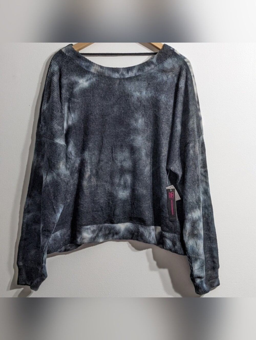 XXXL Long Sleeve Twist Back Tie Dye Soft Top